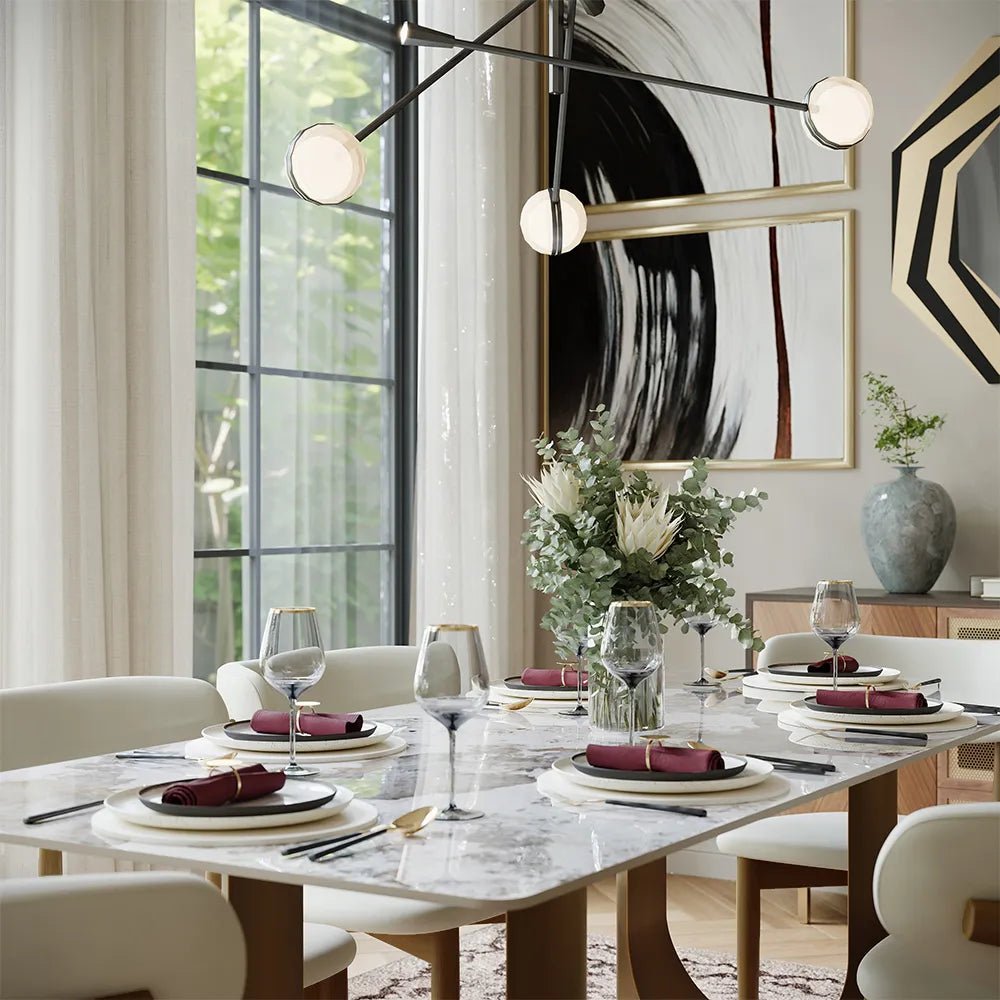 Hobart Glossy Sintered Stone Dining Table - Exclusivia