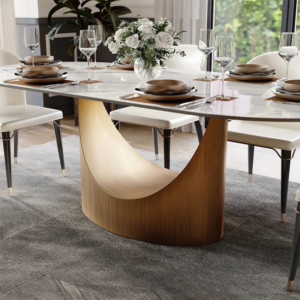 Hobart Luxe Stone Dining Table - Exclusivia