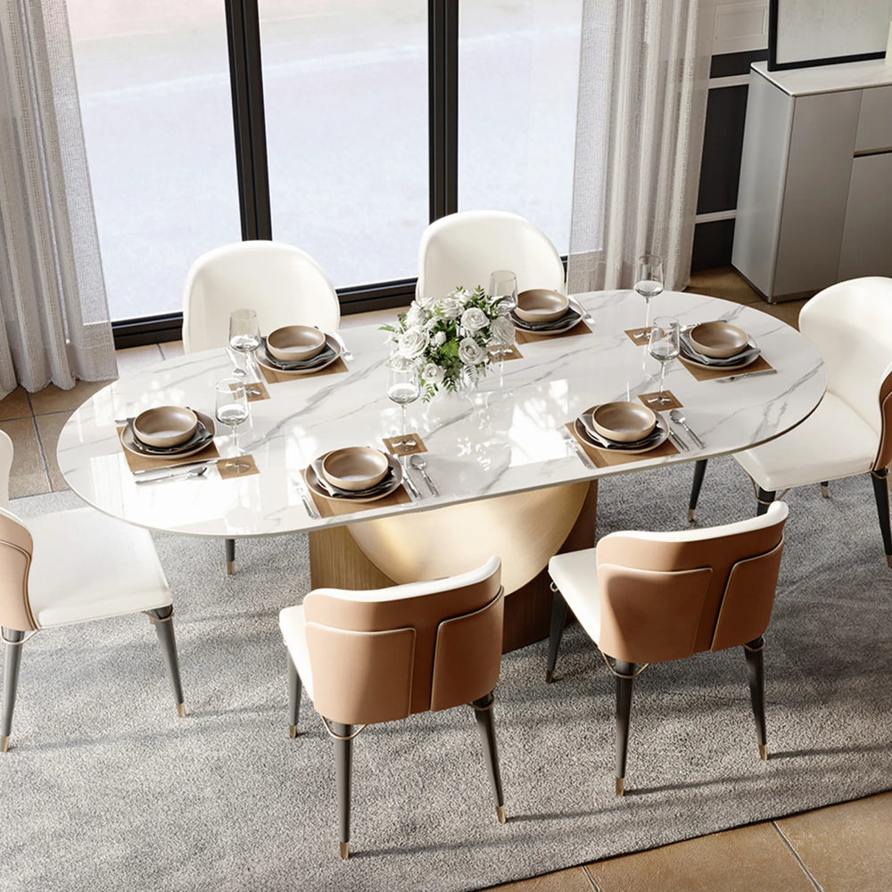 Hobart Luxe Stone Dining Table - Exclusivia