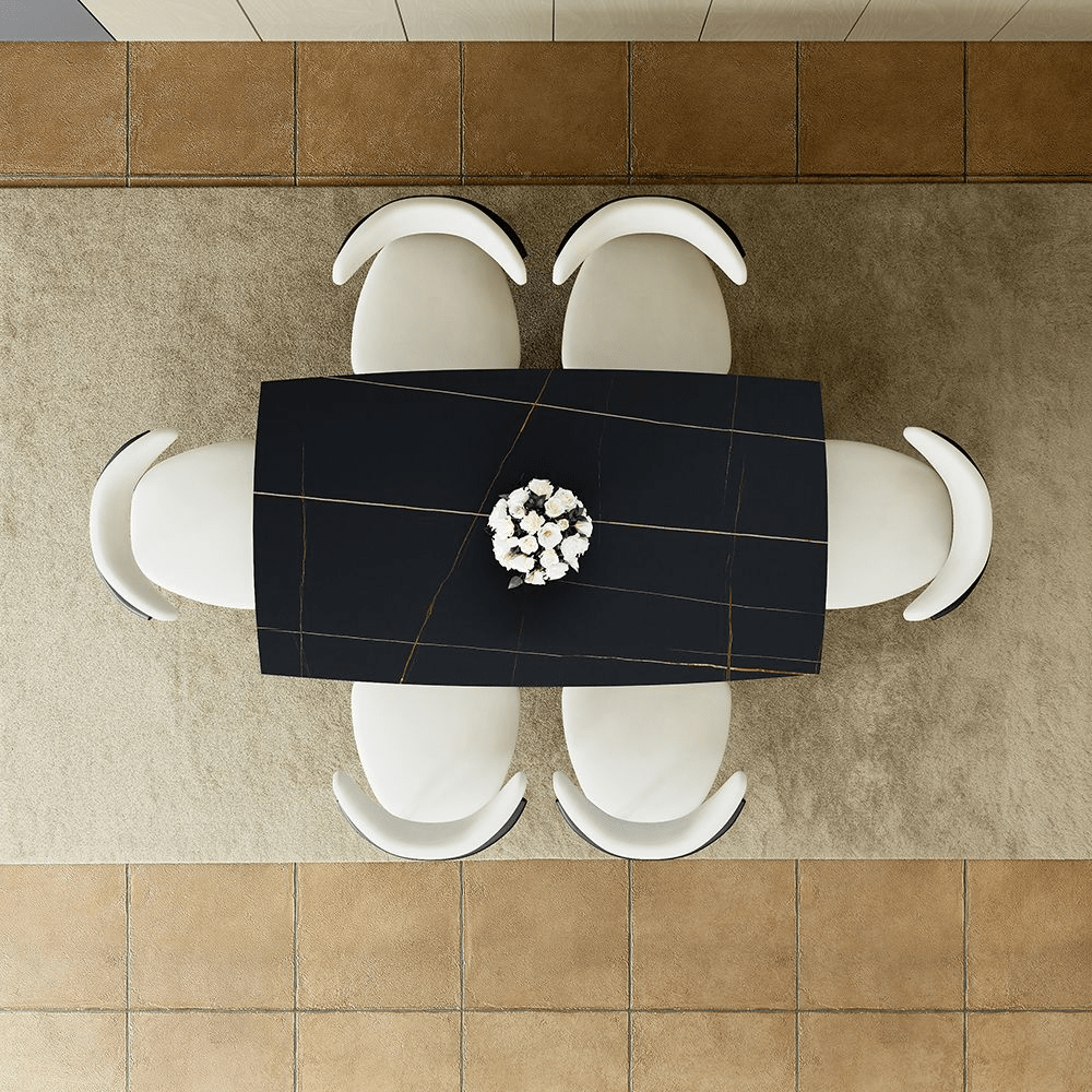 Hobart Pandora Gloss Sintered Stone Extendable Dining Table - Exclusivia