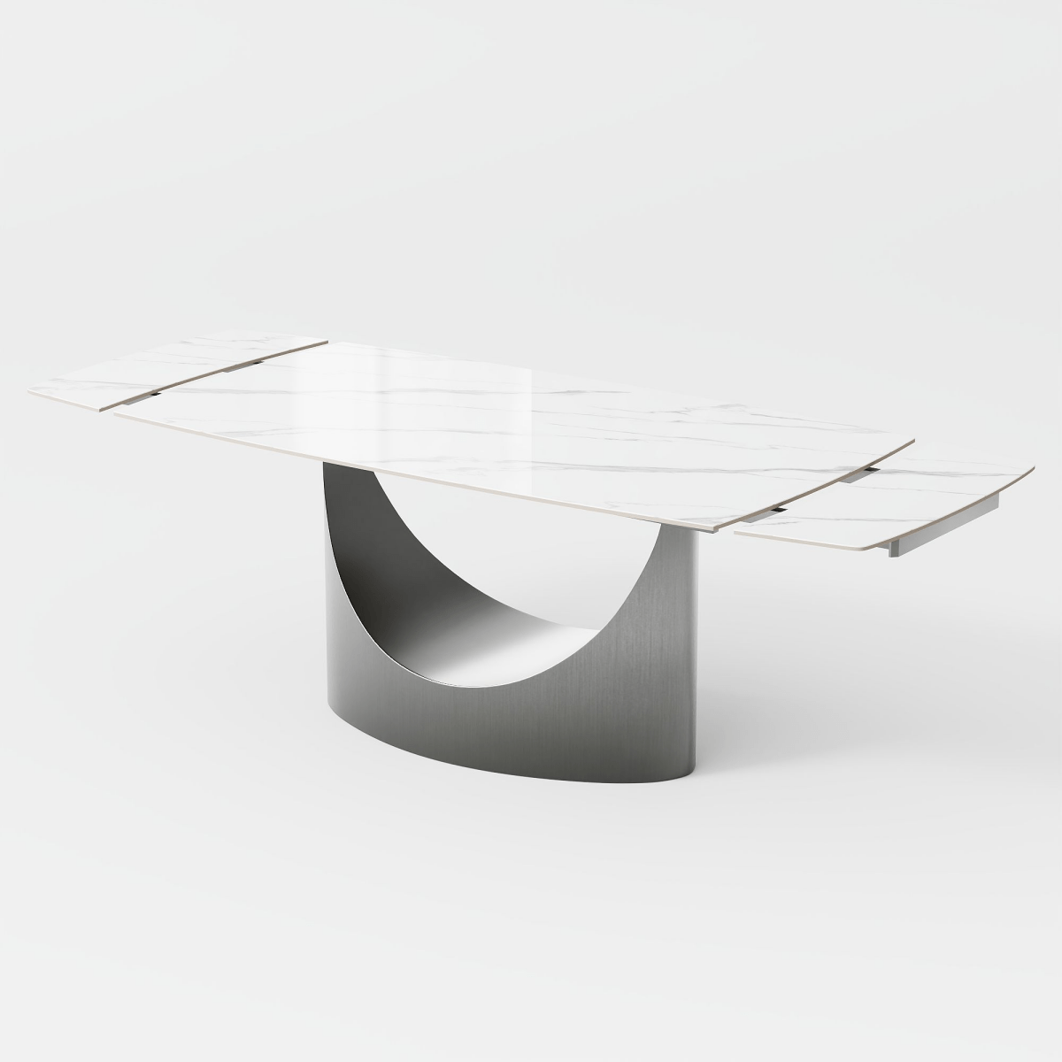 Hobart Pandora Gloss Sintered Stone Extendable Dining Table - Exclusivia