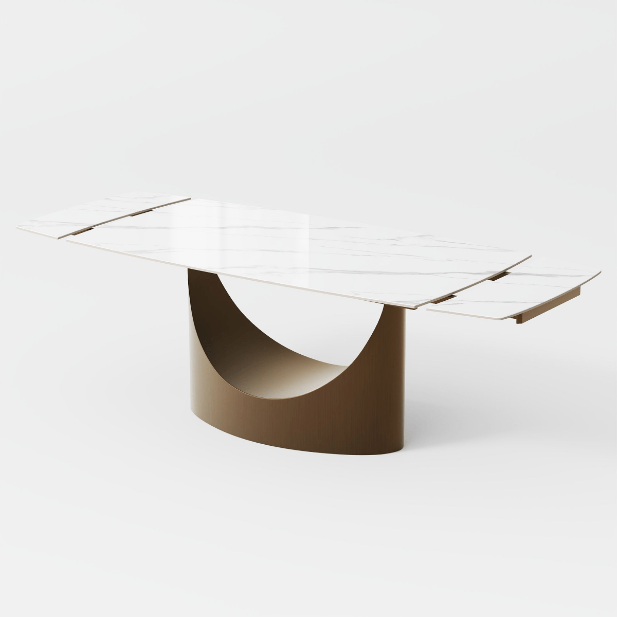 Hobart Pandora Gloss Sintered Stone Extendable Dining Table - Exclusivia