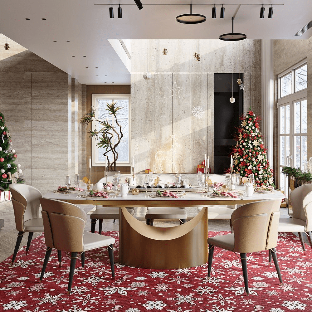 Hobart Pandora Gloss Sintered Stone Extendable Dining Table - Exclusivia