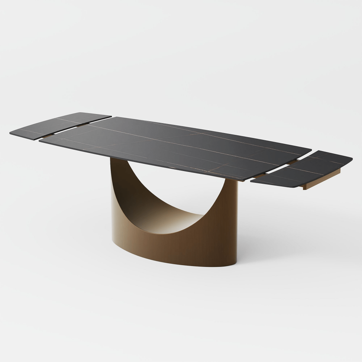 Hobart Pandora Gloss Sintered Stone Extendable Dining Table - Exclusivia