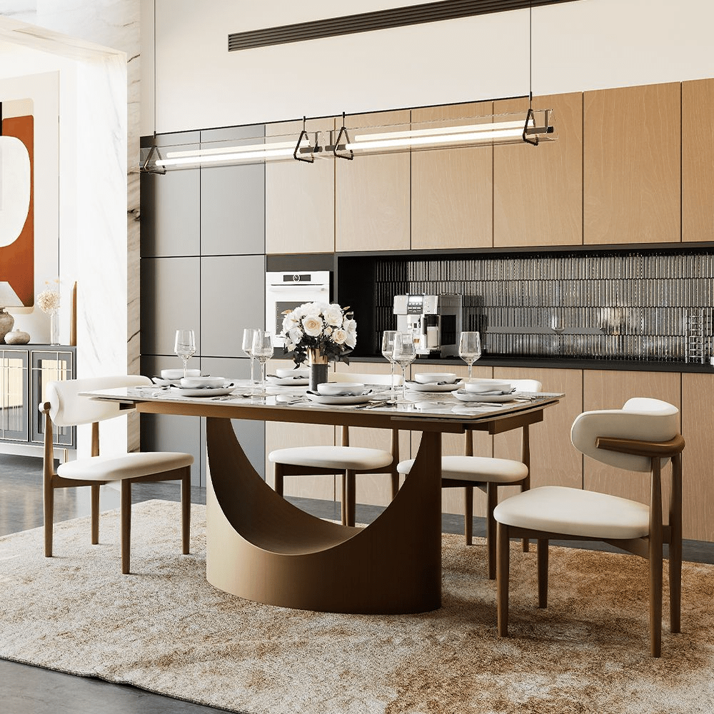 Hobart Pandora Gloss Sintered Stone Extendable Dining Table - Exclusivia