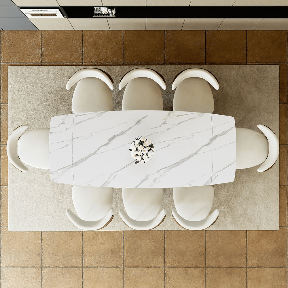 Hobart Pandora Gloss Sintered Stone Extendable Dining Table - Exclusivia