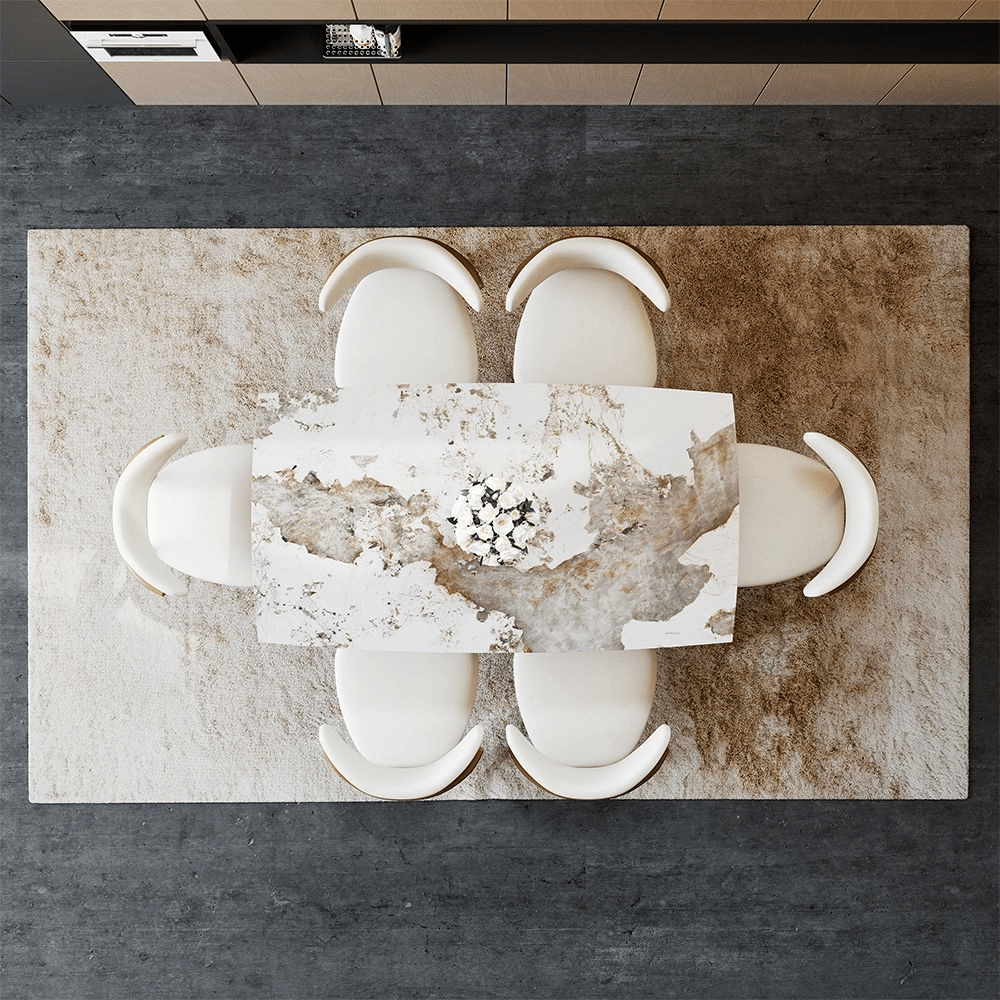 Hobart Pandora Gloss Sintered Stone Extendable Dining Table - Exclusivia