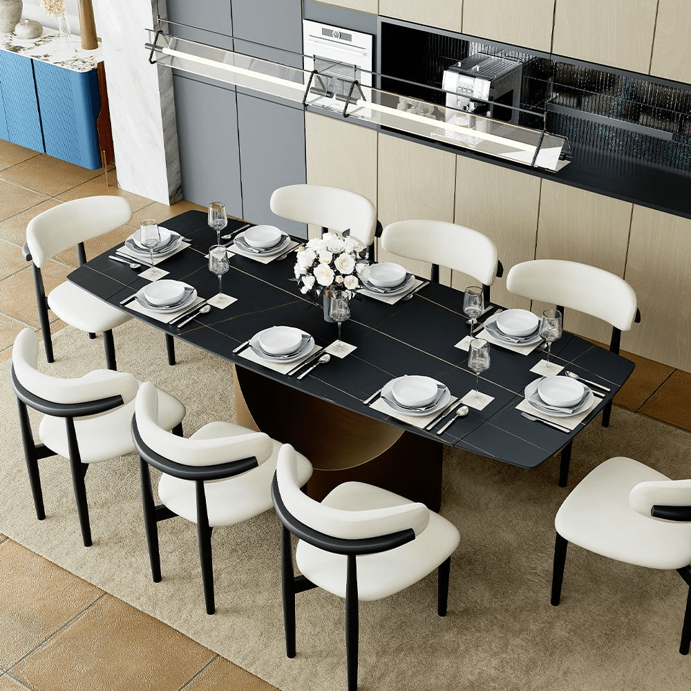 Hobart Pandora Gloss Sintered Stone Extendable Dining Table - Exclusivia