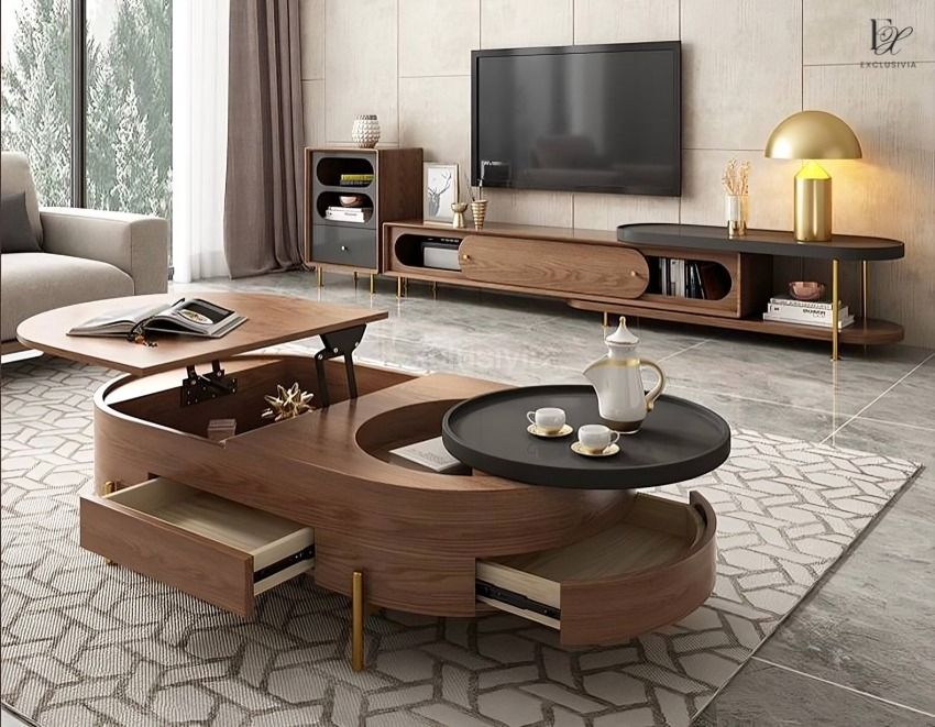 HOWNELL Modern Coffee Table & TV Console - Exclusivia