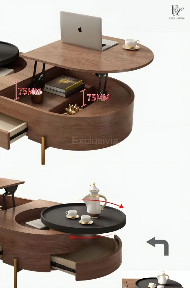 HOWNELL Modern Coffee Table & TV Console - Exclusivia