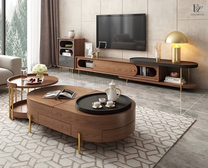 HOWNELL Modern Coffee Table & TV Console - Exclusivia