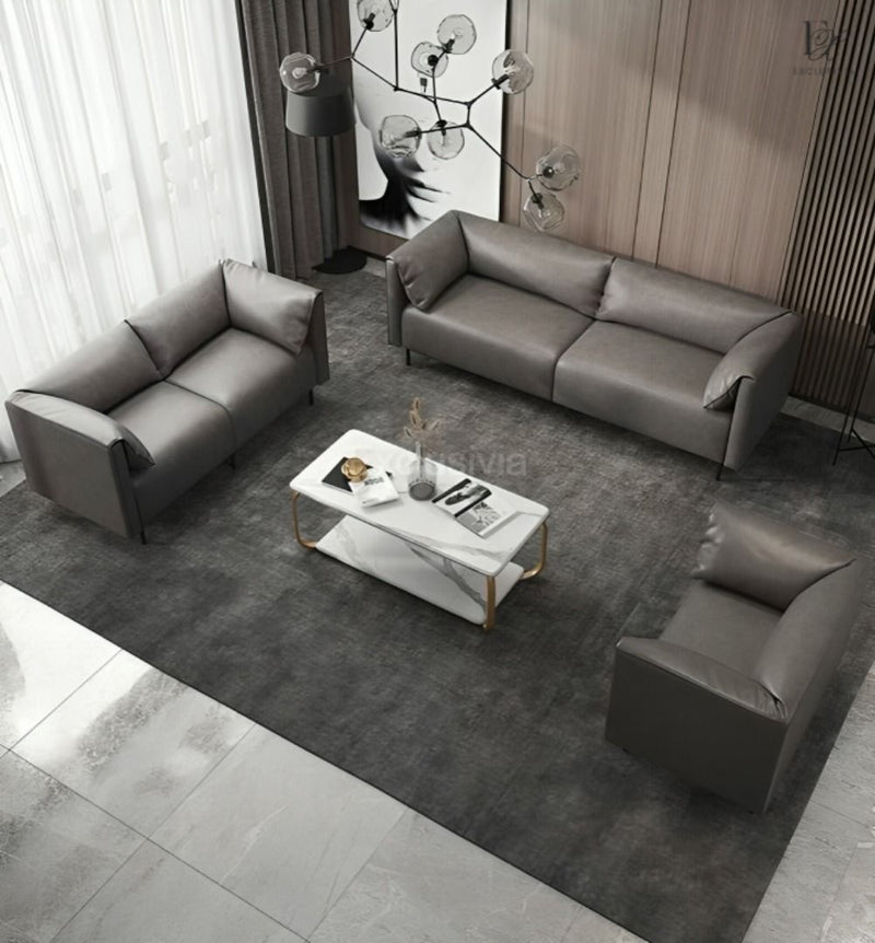 HOWNELL Modern Leathaire Sofa - Exclusivia