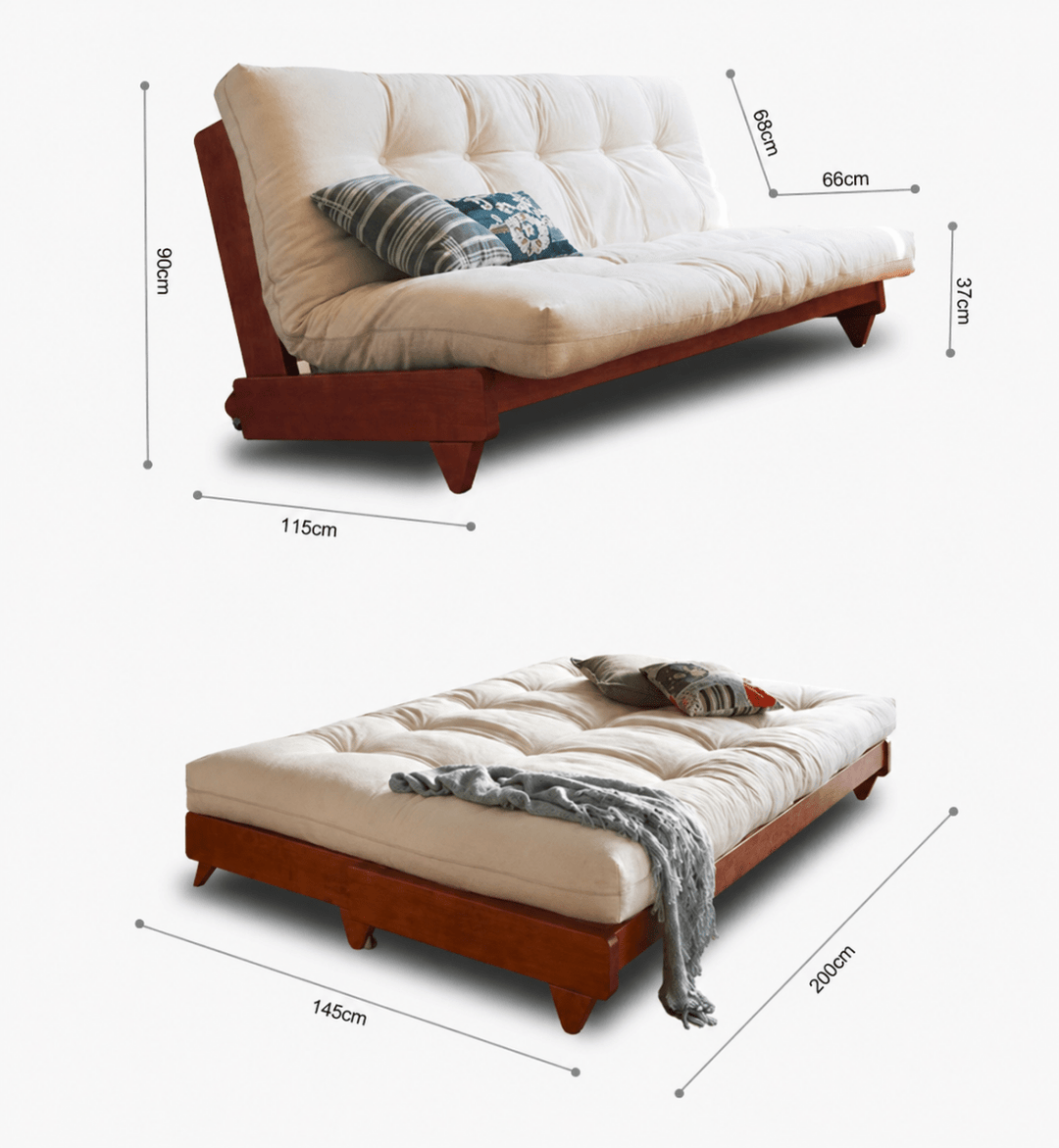 Ikko Japanese Fabric Sofa Bed - Exclusivia
