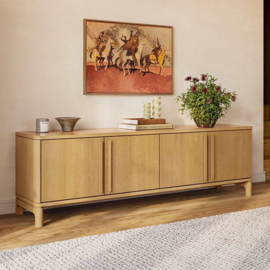 CORVEN Modern Solid Wood Media Unit - Exclusivia