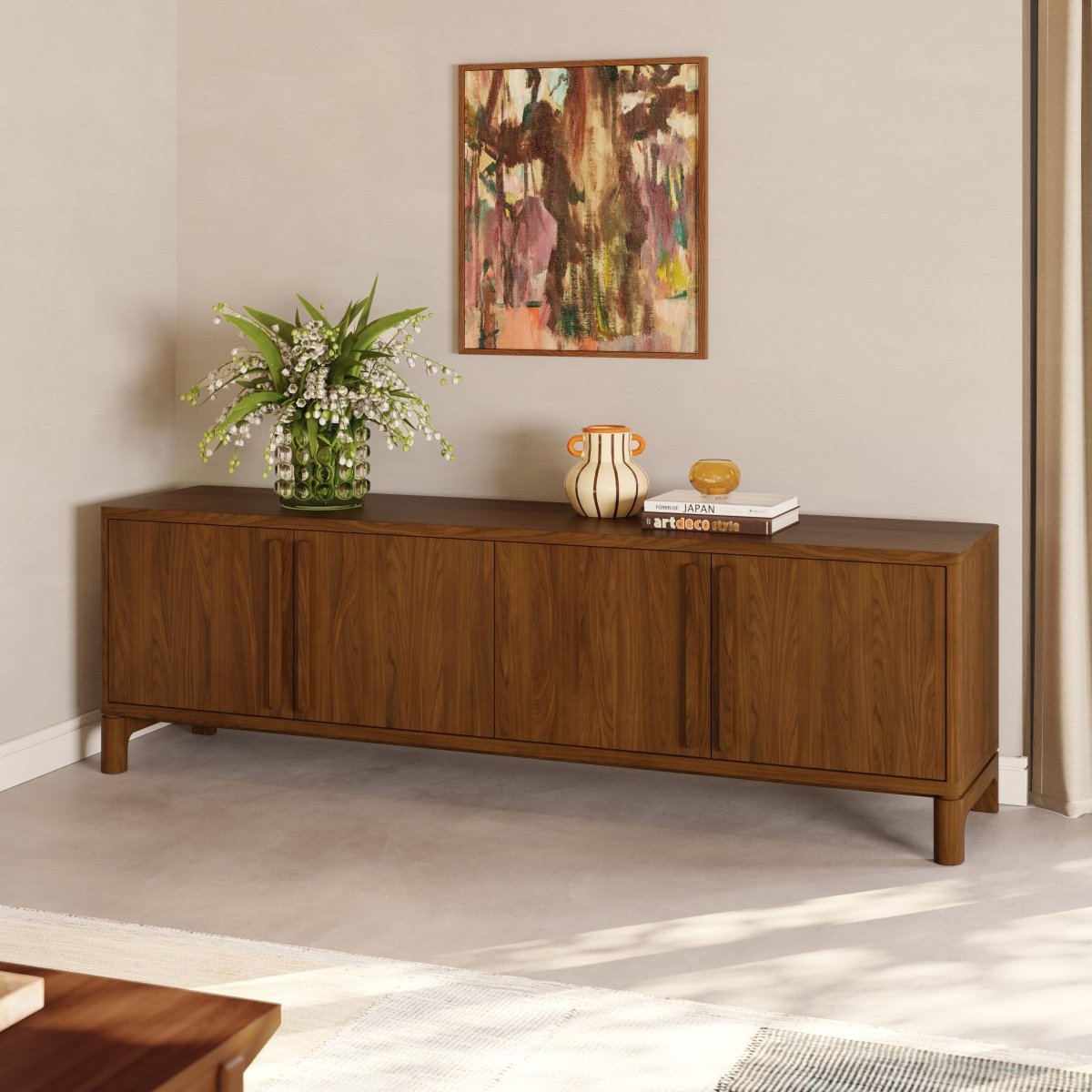 CORVEN Modern Solid Wood Media Unit - Exclusivia