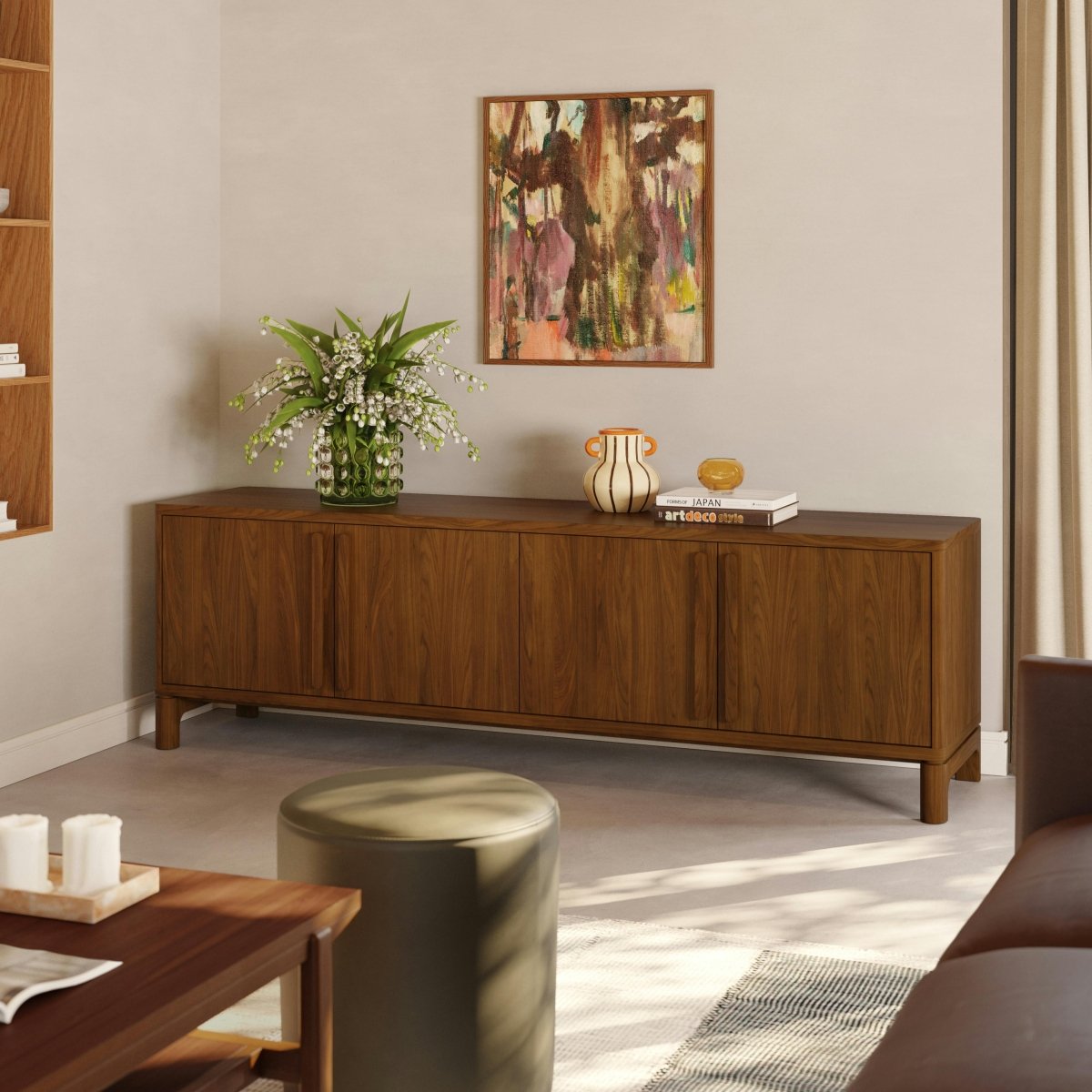 CORVEN Modern Solid Wood Media Unit - Exclusivia
