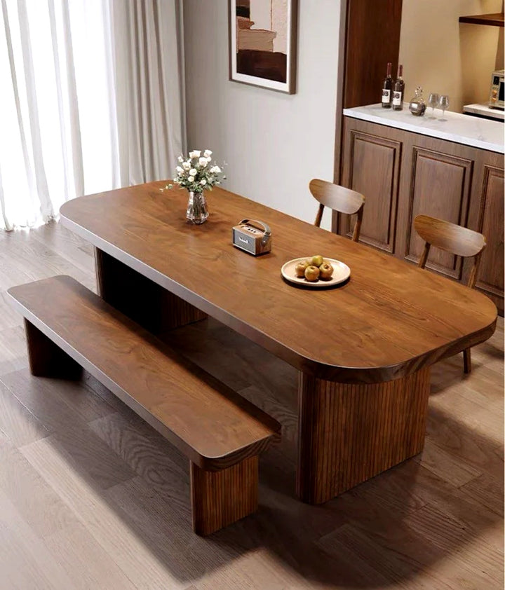 LUME Rustic Solid Wood Dining Table