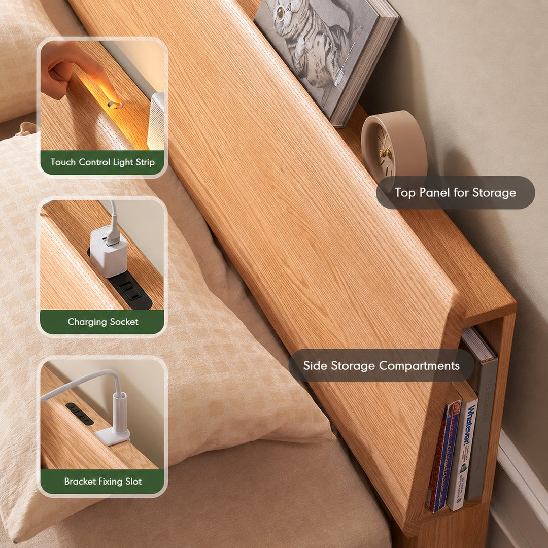 Nordal Oak Platform Bed