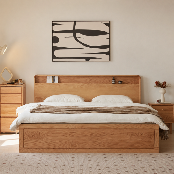Luna Storage Wood Bed