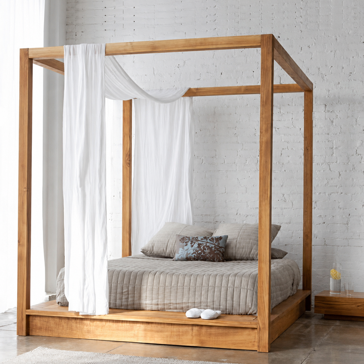 Arven Solid Wood Canopy Bedframe