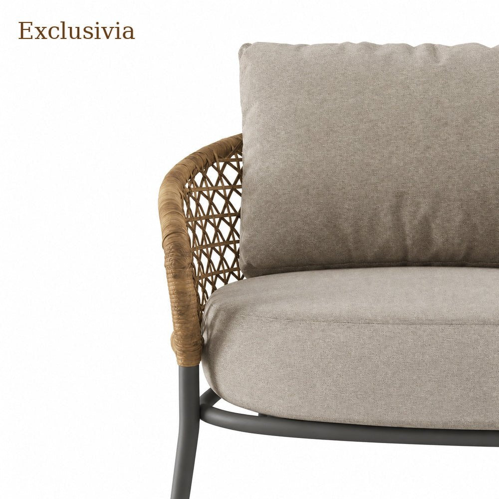 Solara Outdoor Lounge Chair Set — Khaki & Brown (Set of 2) - Exclusivia