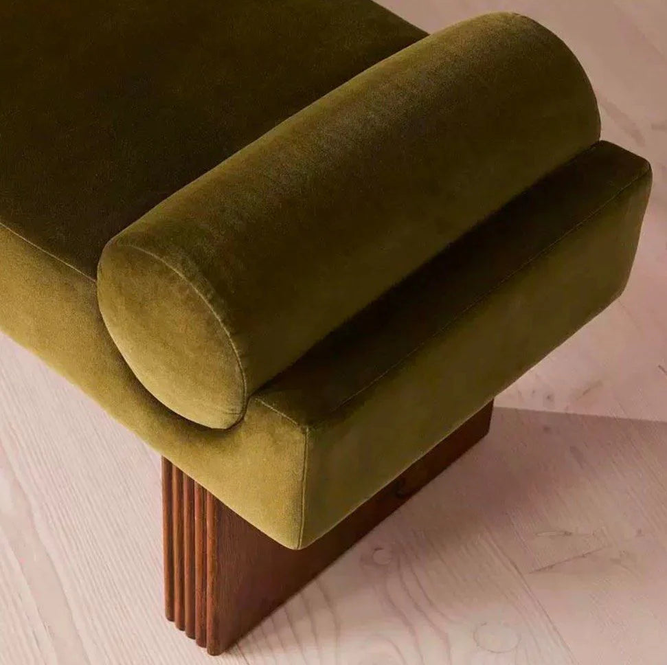 KAVEN Ashwood Velvet Bench