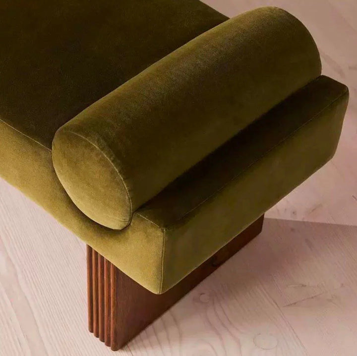 KAVEN Ashwood Velvet Bench