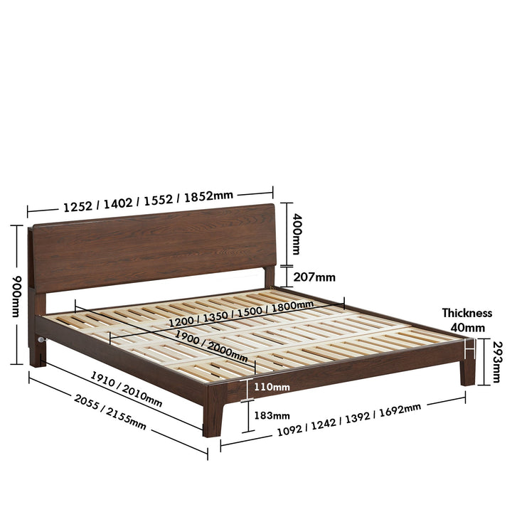Nordal Oak Platform Bed