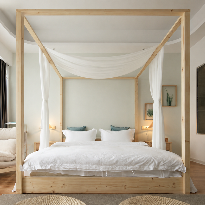 Arven Solid Wood Canopy Bedframe