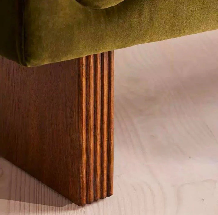KAVEN Ashwood Velvet Bench