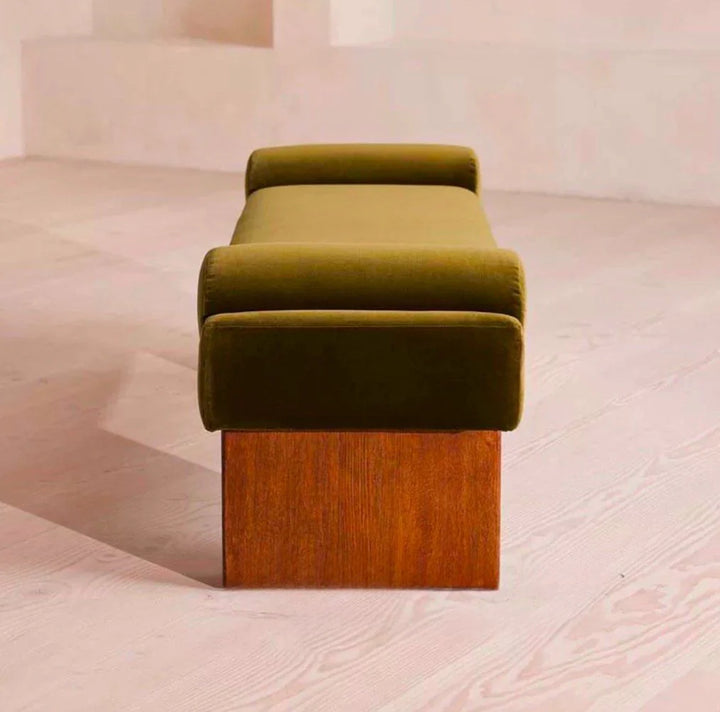 KAVEN Ashwood Velvet Bench
