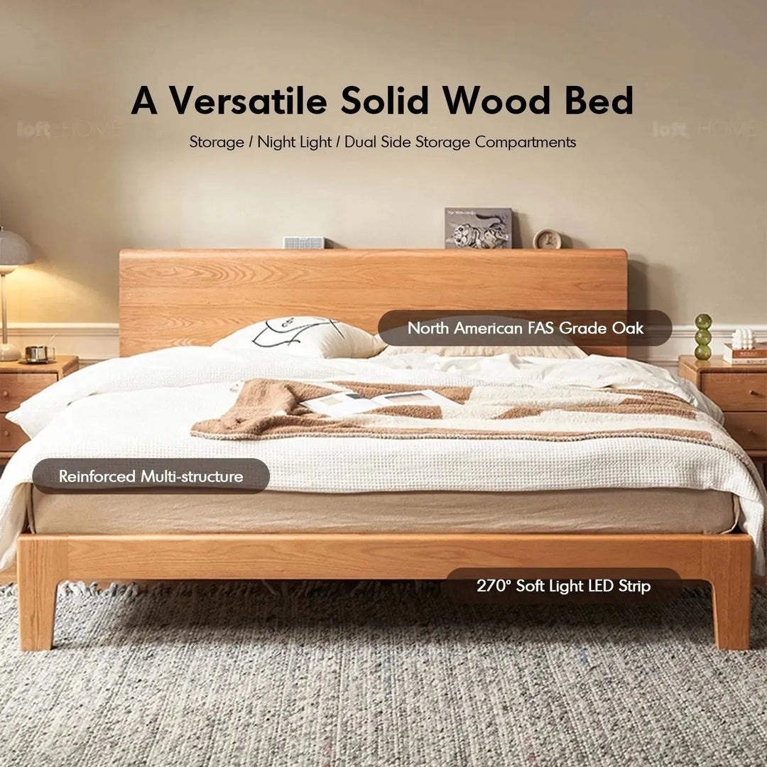 Nordal Oak Platform Bed