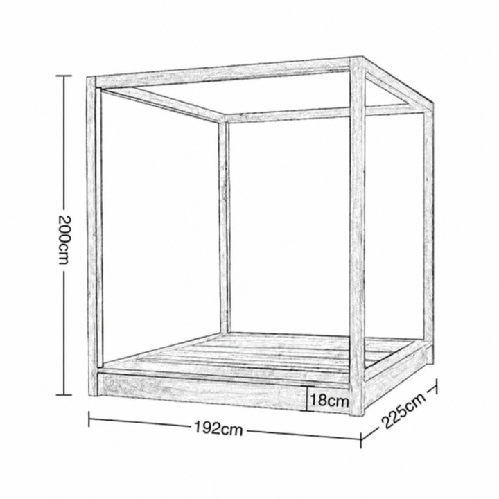Arven Solid Wood Canopy Bedframe