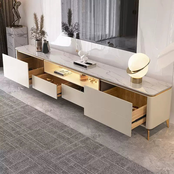Ivory Modern TV Console - Exclusivia