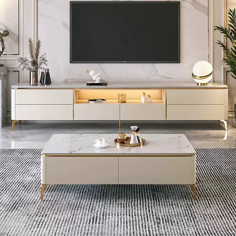 Ivory Modern TV Console - Exclusivia