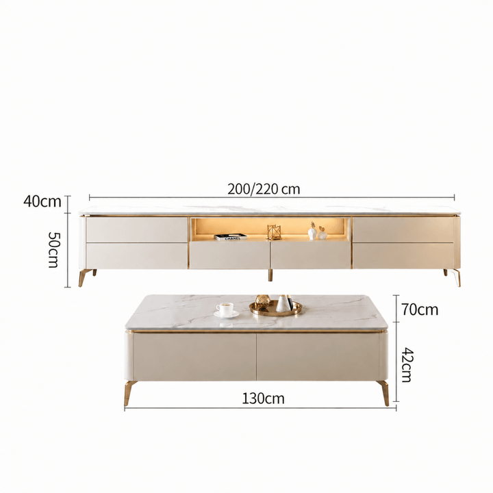 Ivory Modern TV Console - Exclusivia