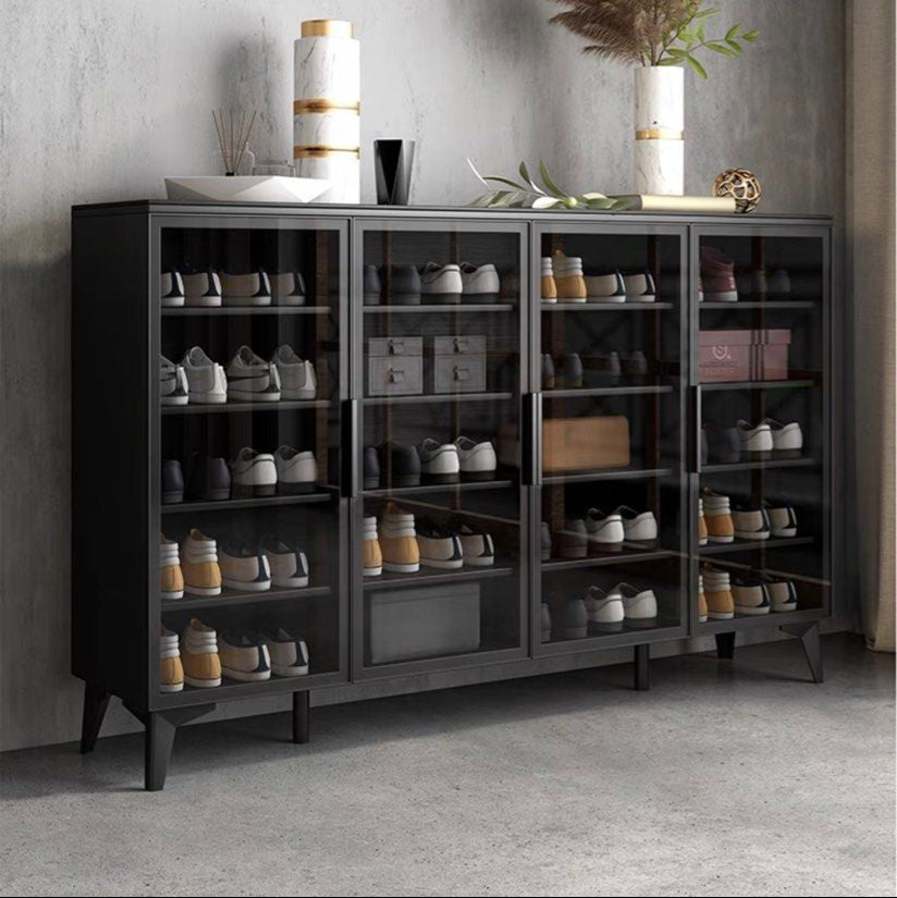 GLENO Modern Glass Shoe Cabinet