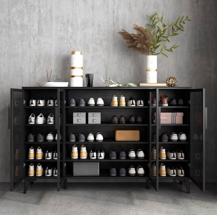 GLENO Modern Glass Shoe Cabinet