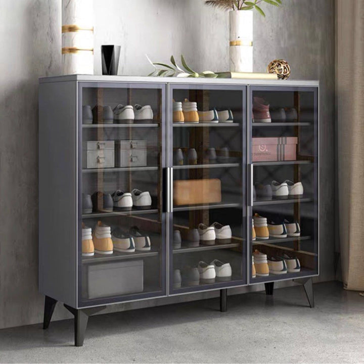 GLENO Modern Glass Shoe Cabinet