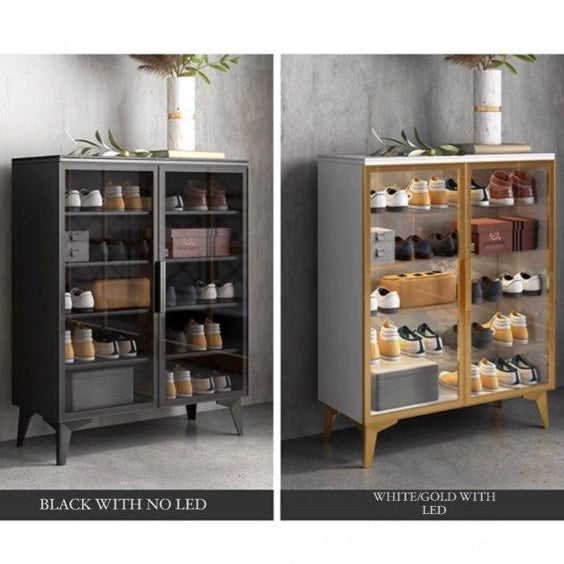 GLENO Modern Glass Shoe Cabinet