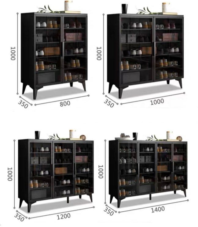 GLENO Modern Glass Shoe Cabinet
