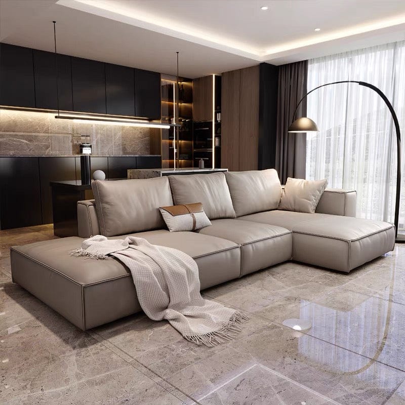Jonas Scratch Resistant Sectional Leather Sofa - Exclusivia