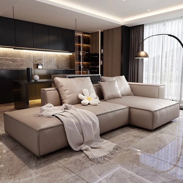 Jonas Scratch Resistant Sectional Leather Sofa - Exclusivia