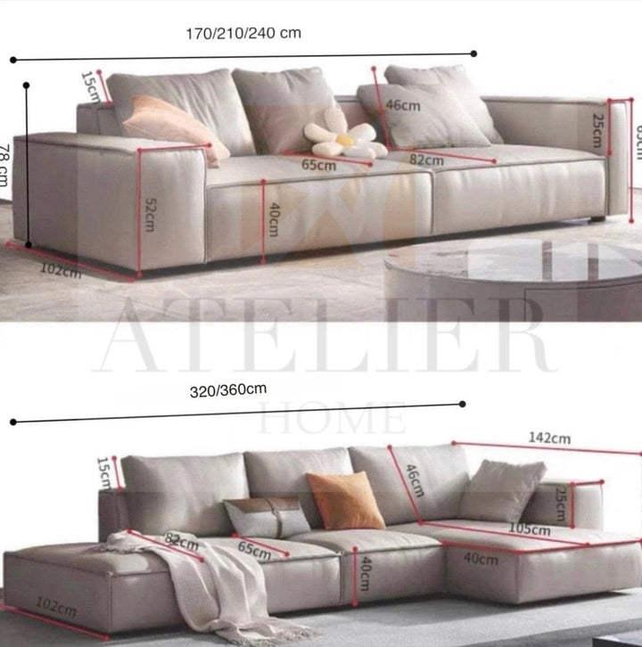 Jonas Scratch Resistant Sectional Leather Sofa - Exclusivia
