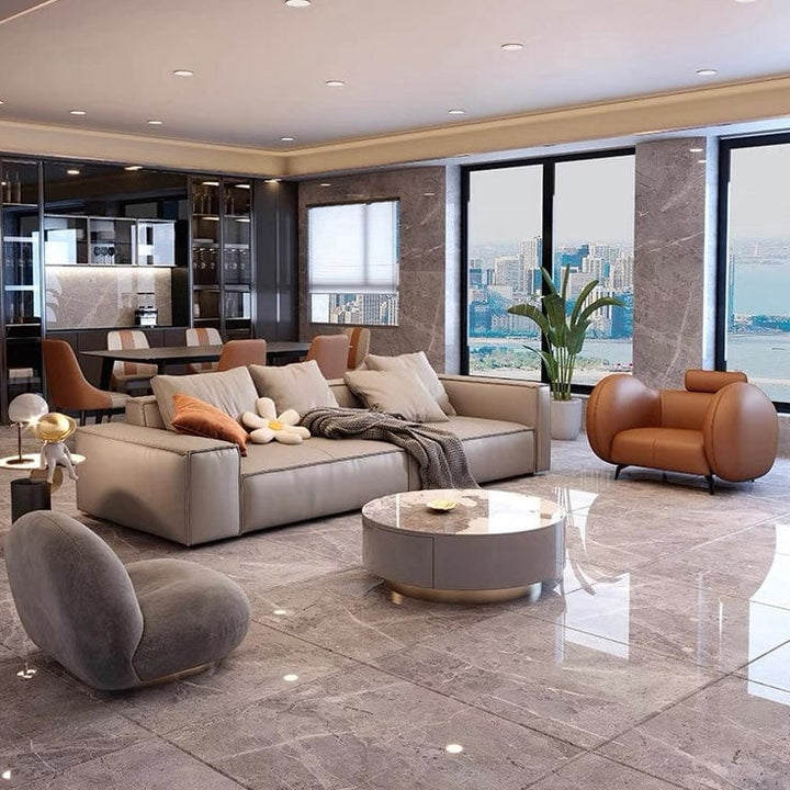 Jonas Scratch Resistant Sectional Leather Sofa - Exclusivia