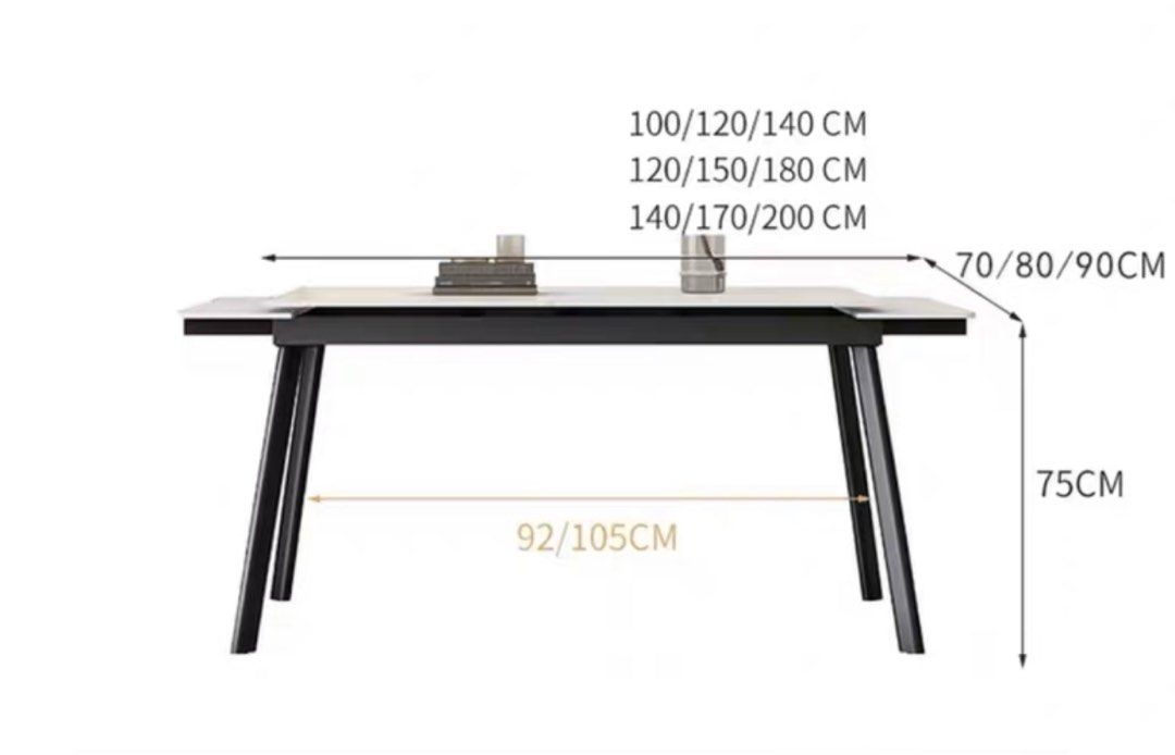 VOLAN Modern Extendable Sintered Stone Dining Table