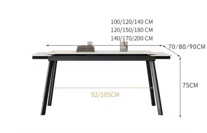 VOLAN Modern Extendable Sintered Stone Dining Table