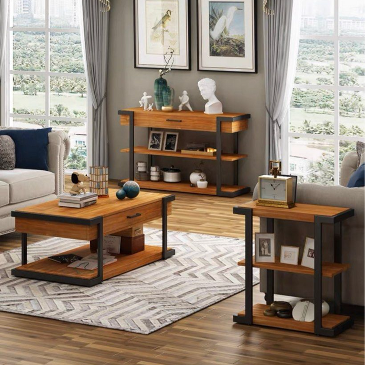 TARAN Rustic Solid Wood Console Table