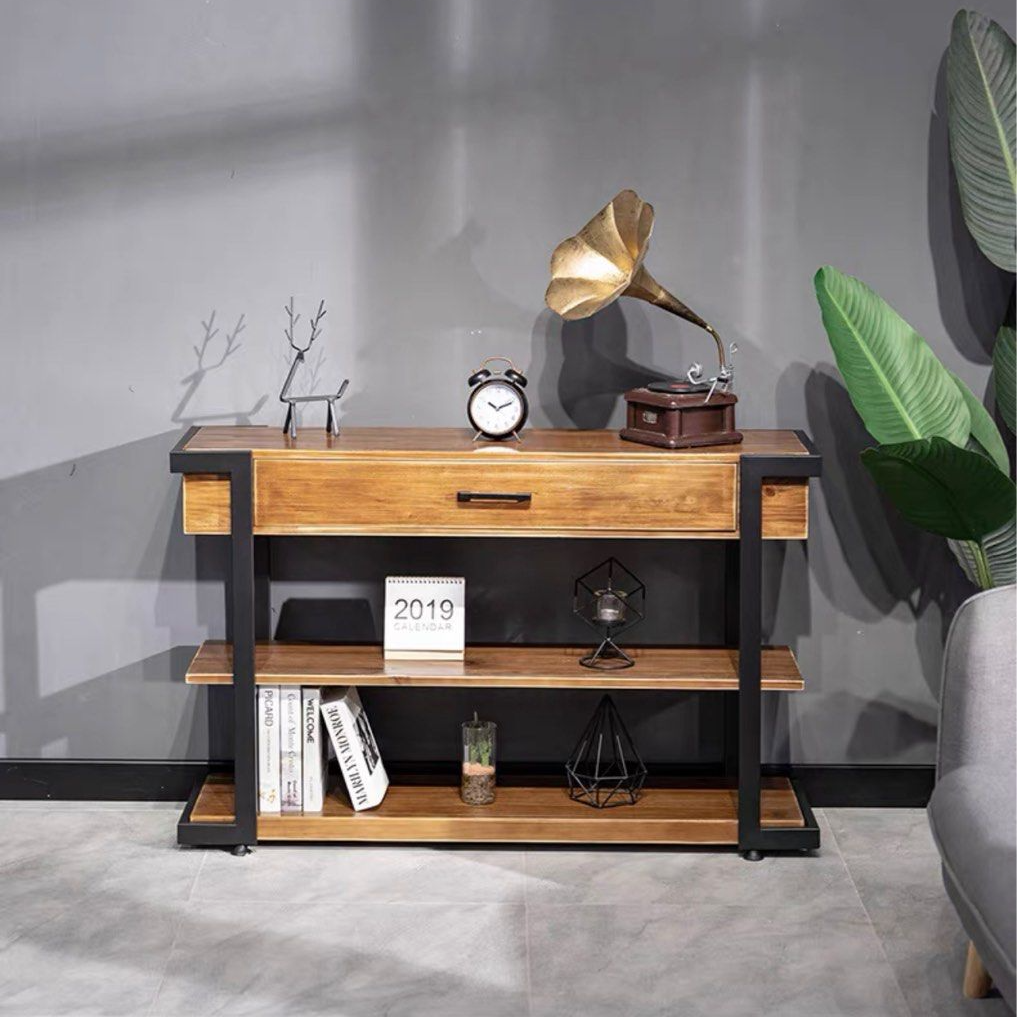 TARAN Rustic Solid Wood Console Table