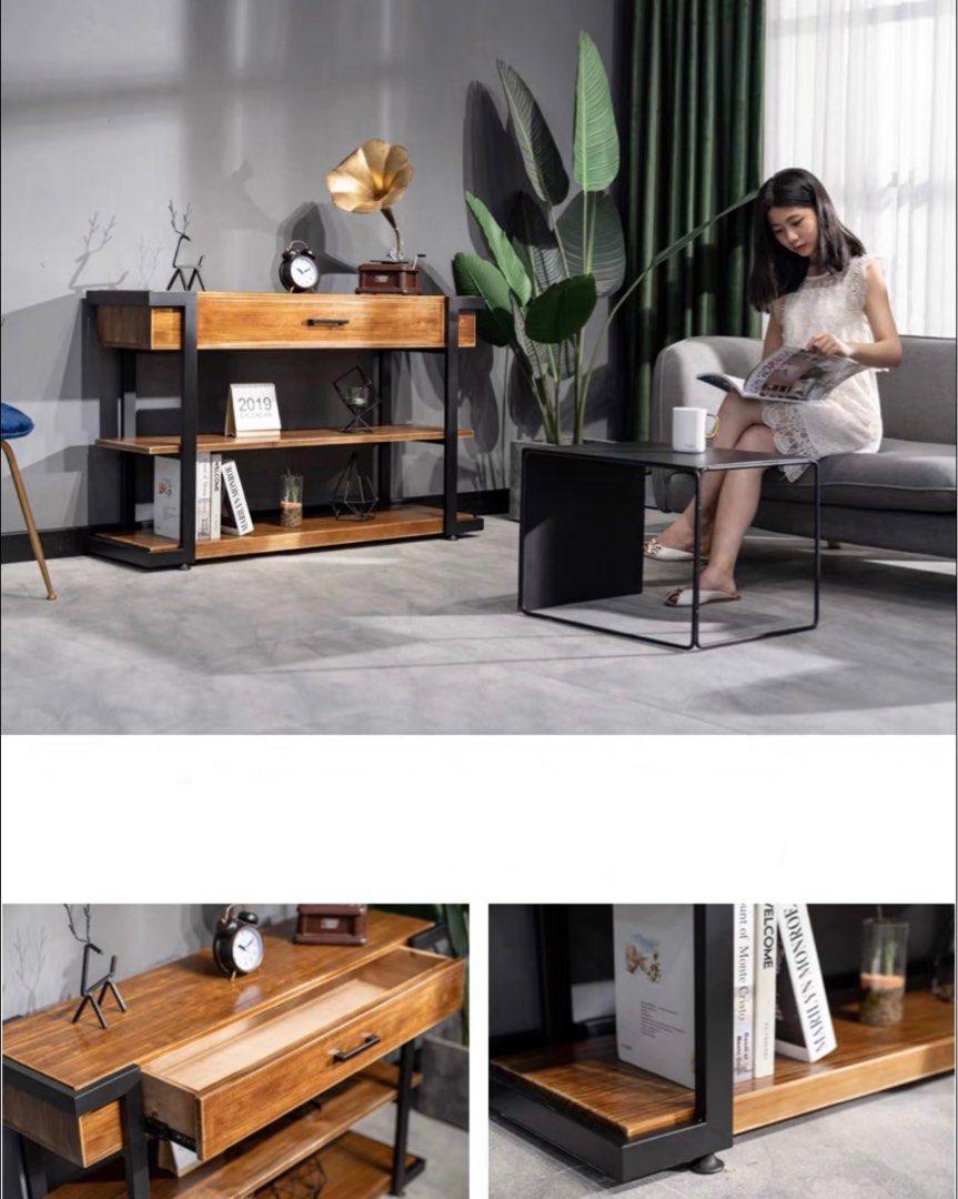 TARAN Rustic Solid Wood Console Table